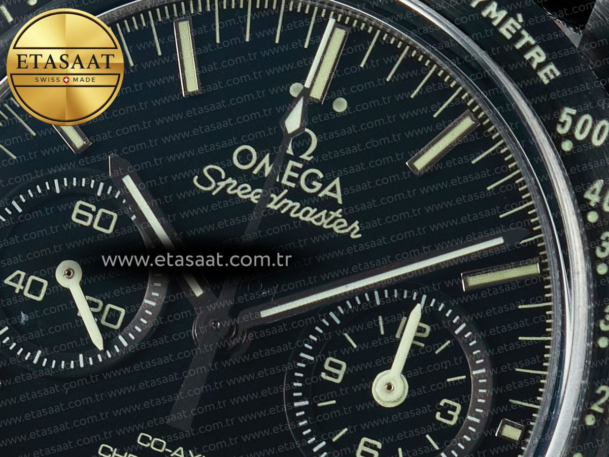 Omega Speedmaster “Dark Side of The Moon” Real Ceramic N1F 1:1 Best Edition on Leather Strap A9900 - Görsel 11