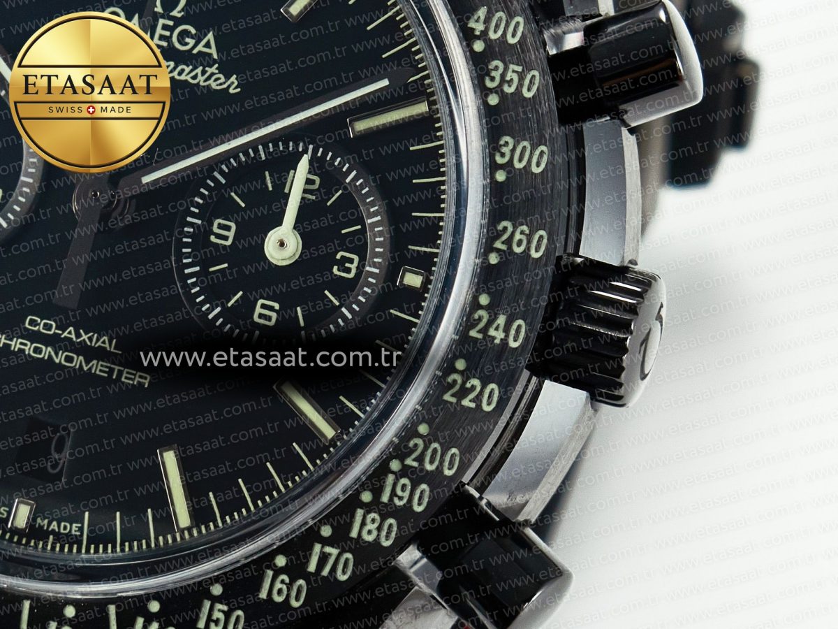 Omega Speedmaster “Dark Side of The Moon” Real Ceramic N1F 1:1 Best Edition on Leather Strap A9900 - Görsel 12
