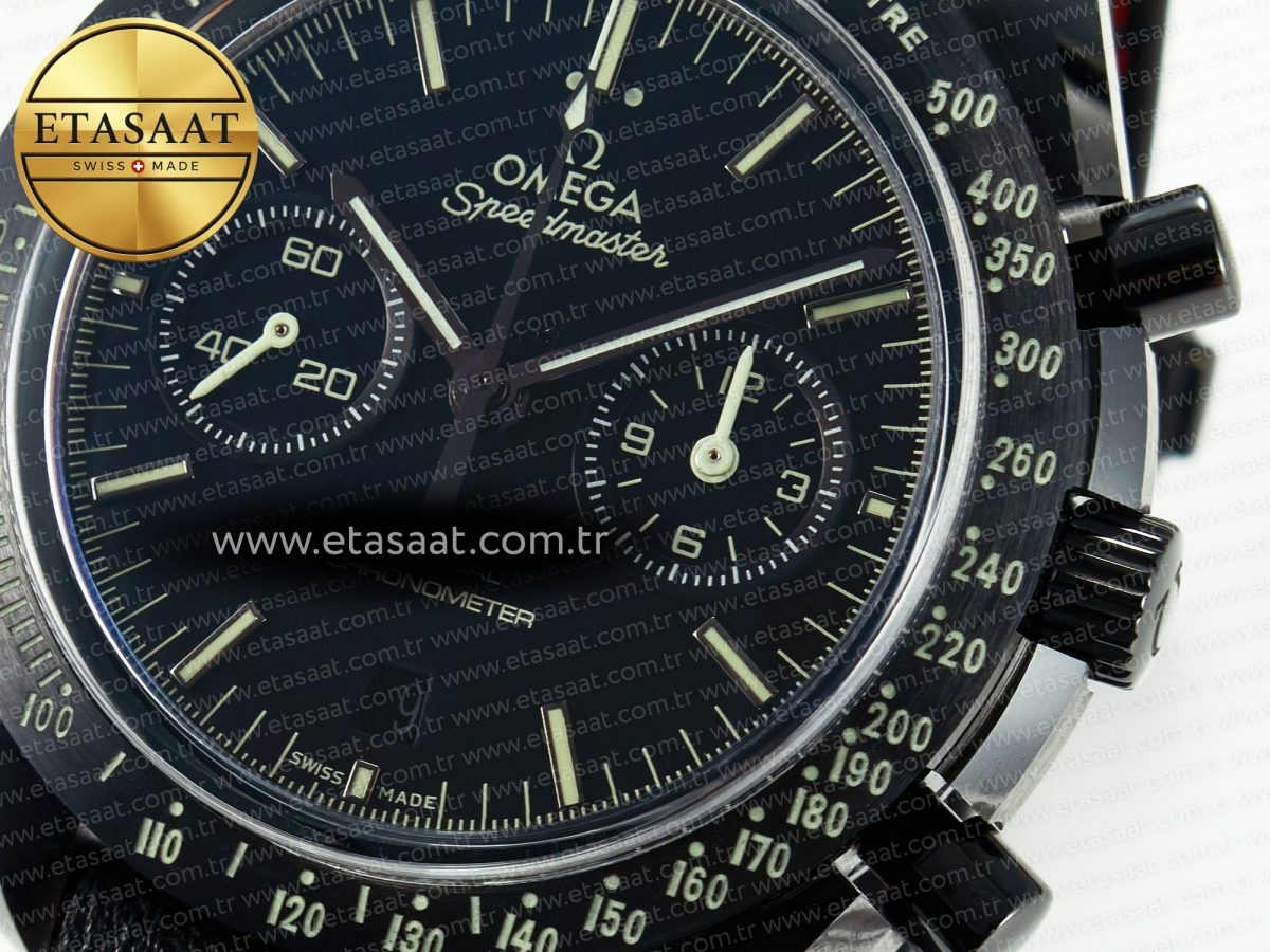 Omega Speedmaster “Dark Side of The Moon” Real Ceramic N1F 1:1 Best Edition on Leather Strap A9900 - Görsel 13