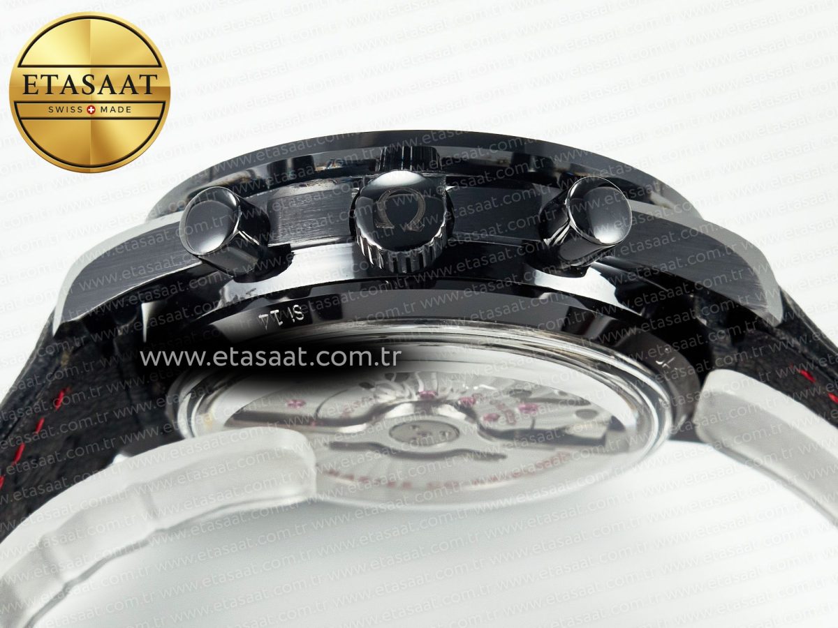 Omega Speedmaster “Dark Side of The Moon” Real Ceramic N1F 1:1 Best Edition on Leather Strap A9900 - Görsel 16