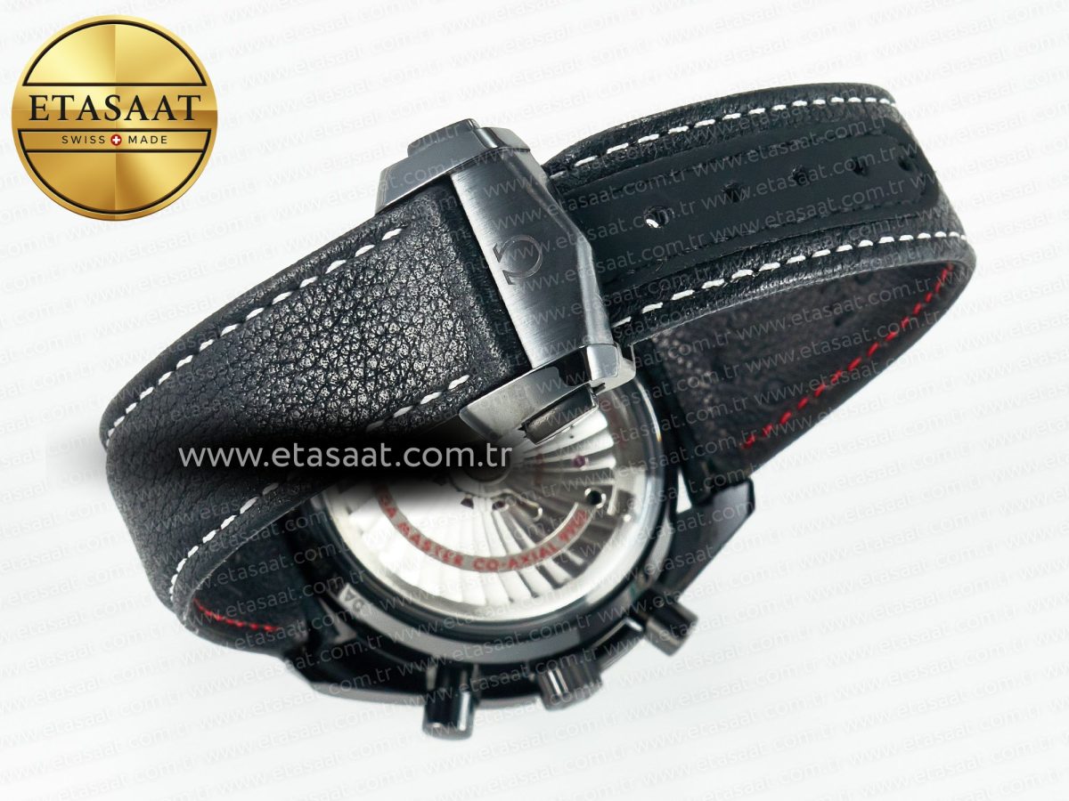 Omega Speedmaster “Dark Side of The Moon” Real Ceramic N1F 1:1 Best Edition on Leather Strap A9900 - Görsel 17
