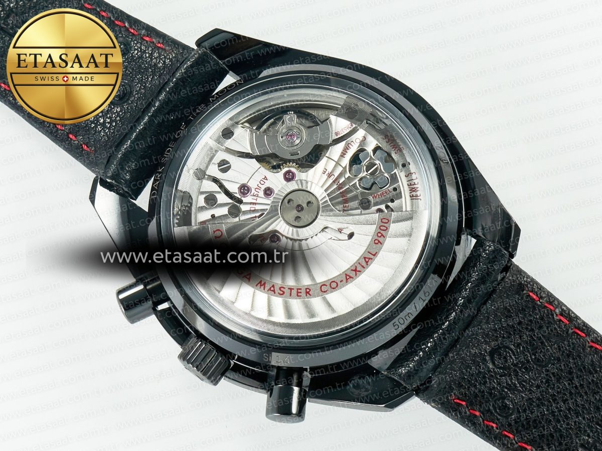Omega Speedmaster “Dark Side of The Moon” Real Ceramic N1F 1:1 Best Edition on Leather Strap A9900 - Görsel 18