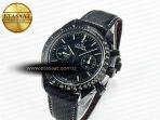 Omega Speedmaster “Dark Side of The Moon” Real Ceramic N1F 1:1 Best Edition on Leather Strap A9900 - Görsel 2