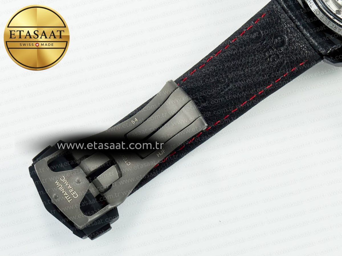 Omega Speedmaster “Dark Side of The Moon” Real Ceramic N1F 1:1 Best Edition on Leather Strap A9900 - Görsel 23