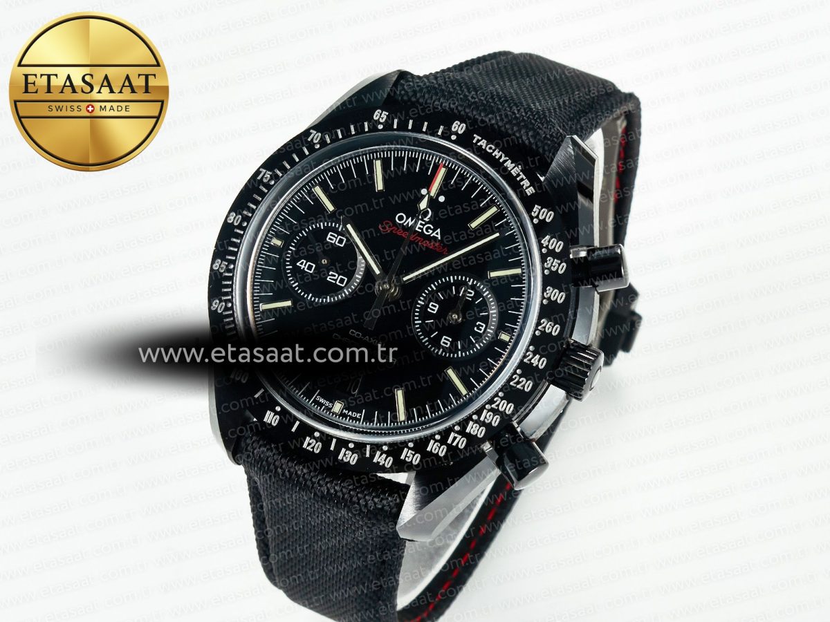 Omega Speedmaster “Dark Side of The Moon” Real Ceramic N1F 1:1 Best Edition on Nylon Strap A9900 - Görsel 2