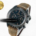 Omega Speedmaster “Dark Side of The Moon” Real Ceramic N1F 1:1 Best Edition Vintage Black on Brown Leather Strap A9300
