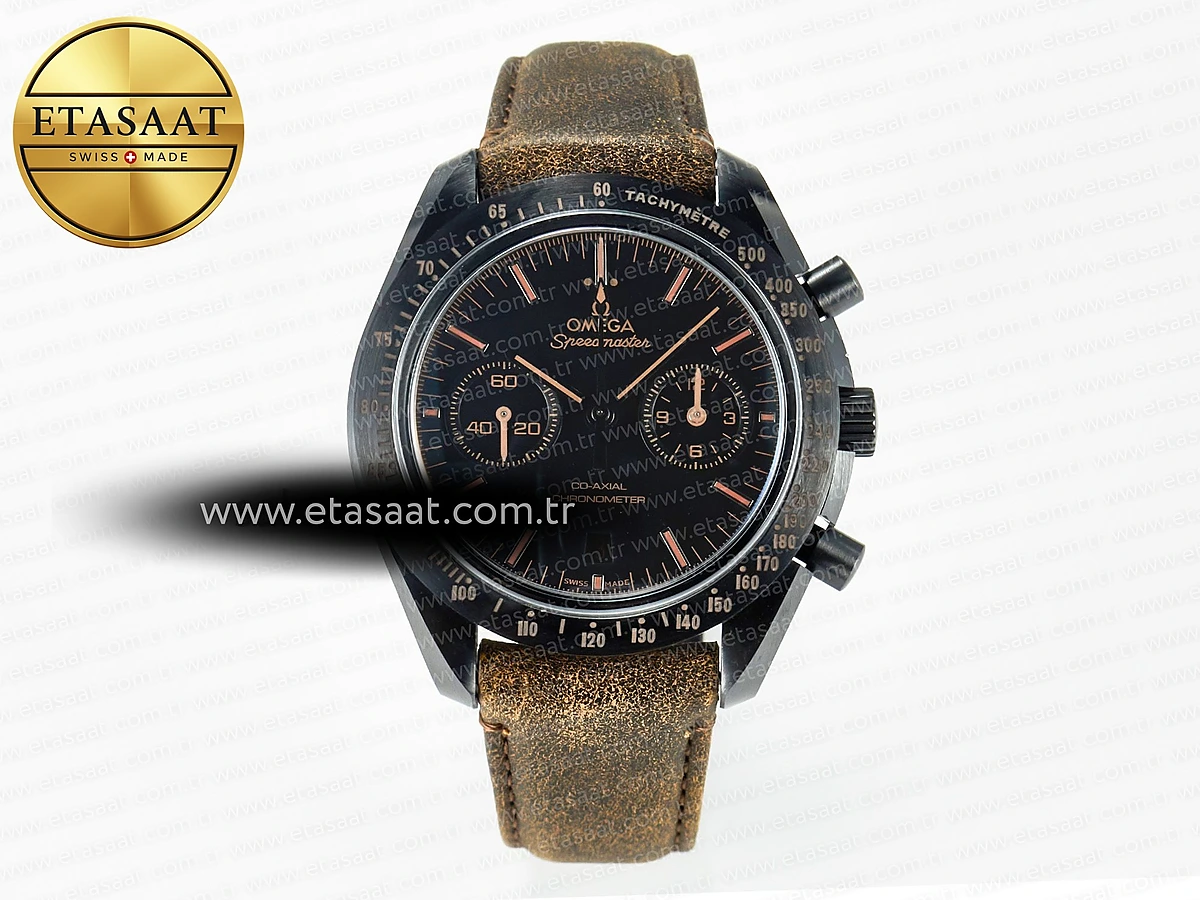 Omega Speedmaster Dark Side Real A9300 Eta Saat - 1:1 Süper Klon Replika Saat