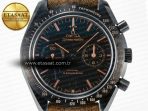 Omega Speedmaster “Dark Side of The Moon” Real Ceramic N1F 1:1 Best Edition Vintage Black on Brown Leather Strap A9300 - Görsel 4
