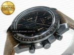 Omega Speedmaster “Dark Side of The Moon” Real Ceramic N1F 1:1 Best Edition Vintage Black on Brown Leather Strap A9300 - Görsel 6
