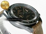 Omega Speedmaster “Dark Side of The Moon” Real Ceramic N1F 1:1 Best Edition Vintage Black on Brown Leather Strap A9300 - Görsel 7