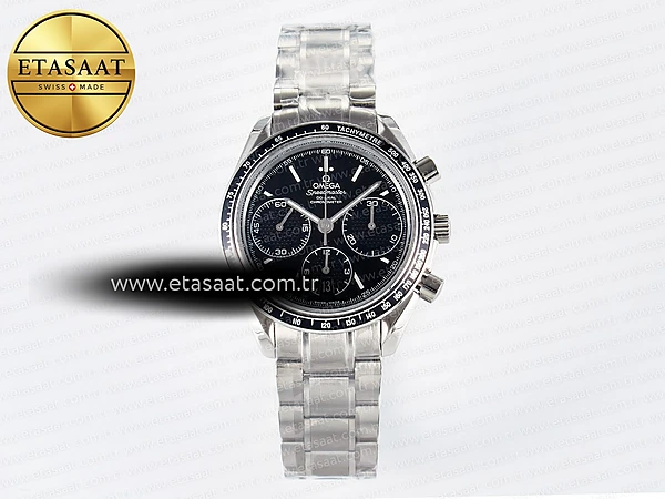 Omega Speedmaster Racing Master Siyah Kadran Bilezik A7750 Eta Saat - 1:1 Süper Klon Replika Saat