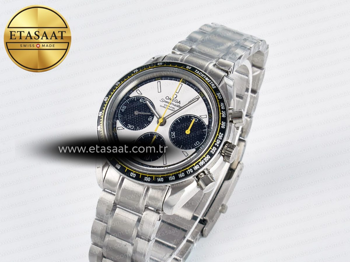Omega Speedmaster Racing Master Best Edition White/Black Dial on SS Bracelet A7750 - Görsel 1