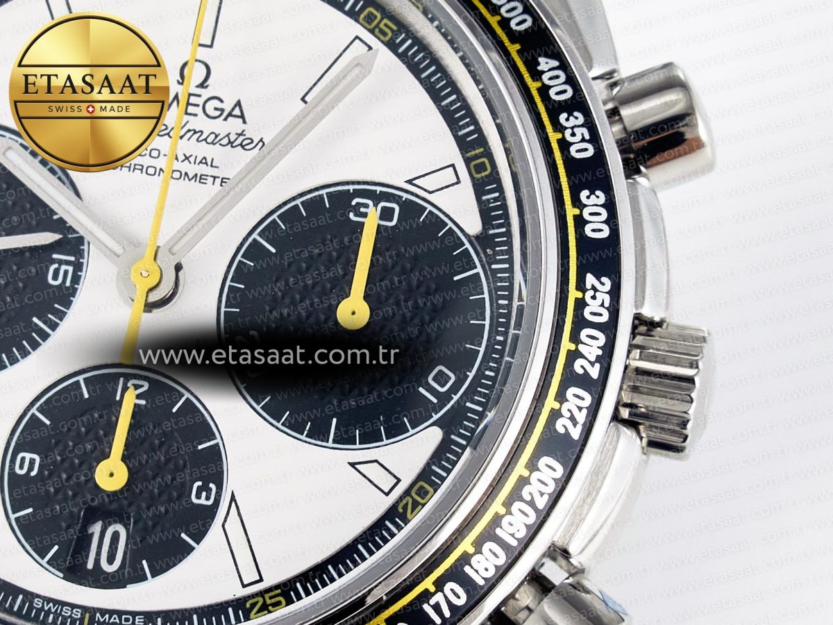 Omega Speedmaster Racing Master Best Edition White/Black Dial on SS Bracelet A7750 - Görsel 12