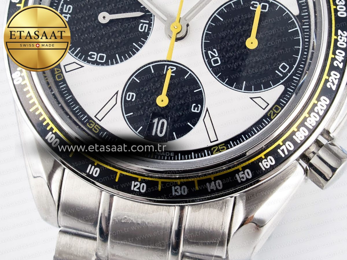 Omega Speedmaster Racing Master Best Edition White/Black Dial on SS Bracelet A7750 - Görsel 13