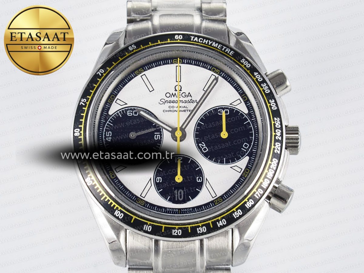 Omega Speedmaster Racing Master Best Edition White/Black Dial on SS Bracelet A7750 - Görsel 4