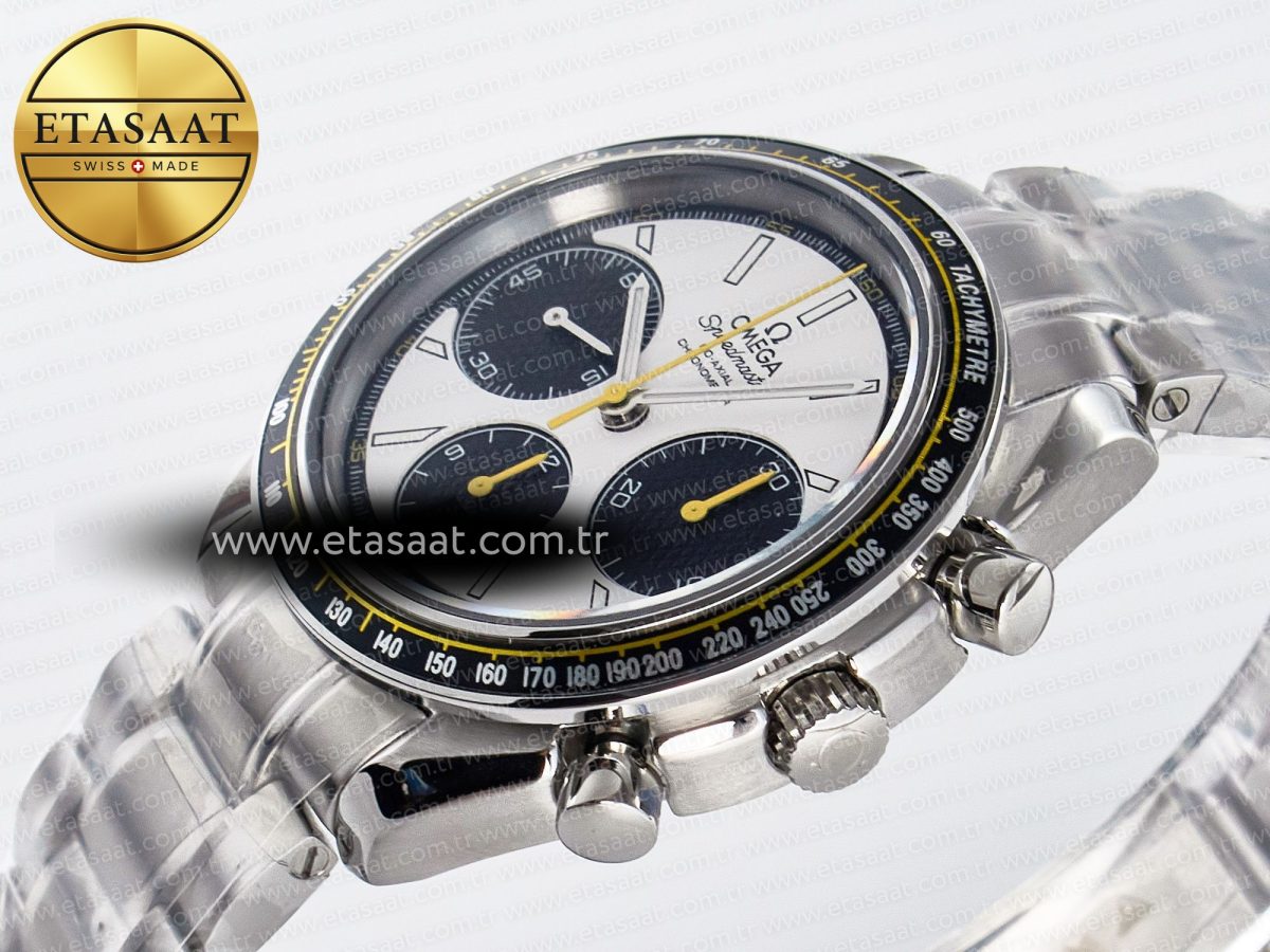 Omega Speedmaster Racing Master Best Edition White/Black Dial on SS Bracelet A7750 - Görsel 6