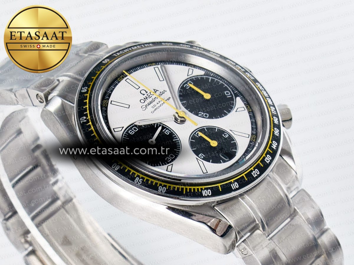 Omega Speedmaster Racing Master Best Edition White/Black Dial on SS Bracelet A7750 - Görsel 7