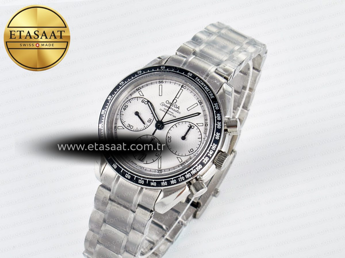 Omega Speedmaster Racing Master Best Edition White Dial on SS Bracelet A7750 - Görsel 2