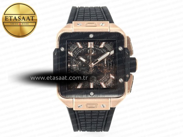 Hublot Square Bang Unico Seramik Bezel Siyah A1280 Eta Saat - 1:1 Süper Klon Replika Saat