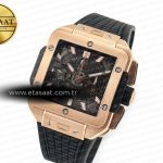 Hublot Square Bang Unico 42mm RG BBF 1:1 Best Edition Skeleton Dial on Black Rubber Strap A1280