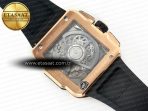 Hublot Square Bang Unico 42mm RG BBF 1:1 Best Edition Skeleton Dial on Black Rubber Strap A1280 - Görsel 17