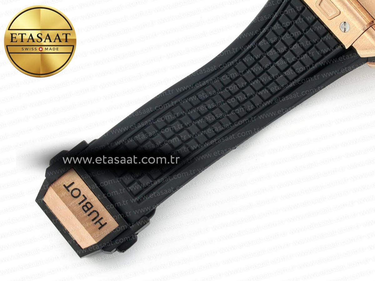 Hublot Square Bang Unico 42mm RG BBF 1:1 Best Edition Skeleton Dial on Black Rubber Strap A1280 - Görsel 24