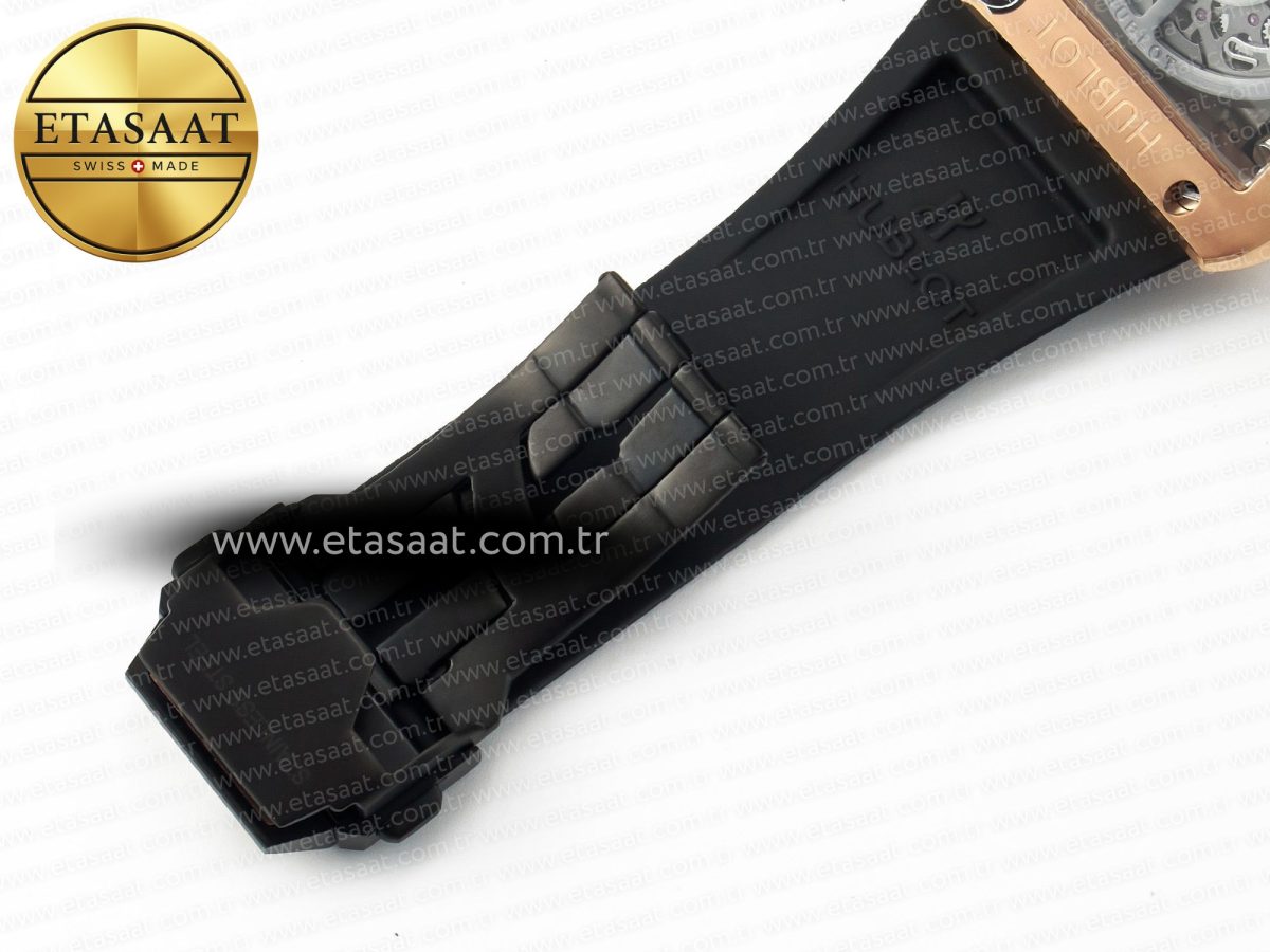 Hublot Square Bang Unico 42mm RG BBF 1:1 Best Edition Skeleton Dial on Black Rubber Strap A1280 - Görsel 26
