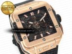 Hublot Square Bang Unico 42mm RG BBF 1:1 Best Edition Skeleton Dial on Black Rubber Strap A1280 - Görsel 5