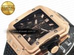 Hublot Square Bang Unico 42mm RG BBF 1:1 Best Edition Skeleton Dial on Black Rubber Strap A1280 - Görsel 6