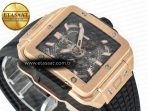 Hublot Square Bang Unico 42mm RG BBF 1:1 Best Edition Skeleton Dial on Black Rubber Strap A1280 - Görsel 7