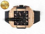 Hublot Square Bang Unico 42mm RG BBF 1:1 Best Edition Skeleton Dial on Black Rubber Strap A1280 - Görsel 9