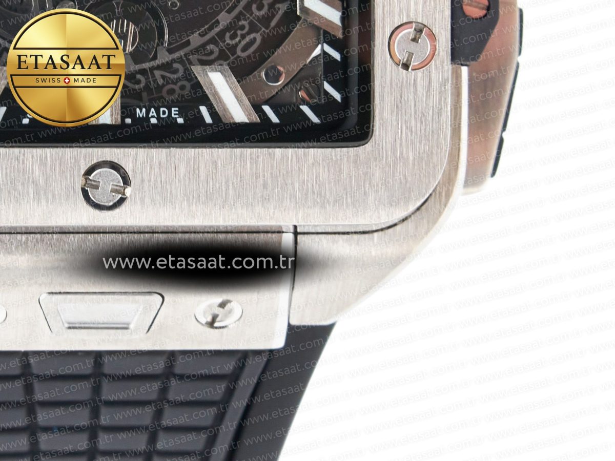 Hublot Square Bang Unico 42mm Titanium BBF 1:1 Best Edition Skeleton Dial on Black Rubber Strap A1280 - Görsel 10