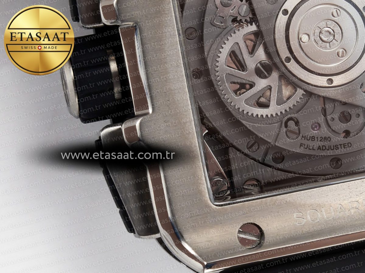 Hublot Square Bang Unico 42mm Titanium BBF 1:1 Best Edition Skeleton Dial on Black Rubber Strap A1280 - Görsel 19