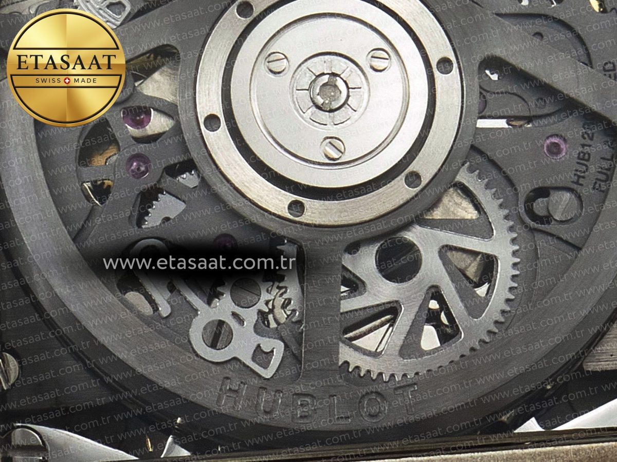 Hublot Square Bang Unico 42mm Titanium BBF 1:1 Best Edition Skeleton Dial on Black Rubber Strap A1280 - Görsel 20