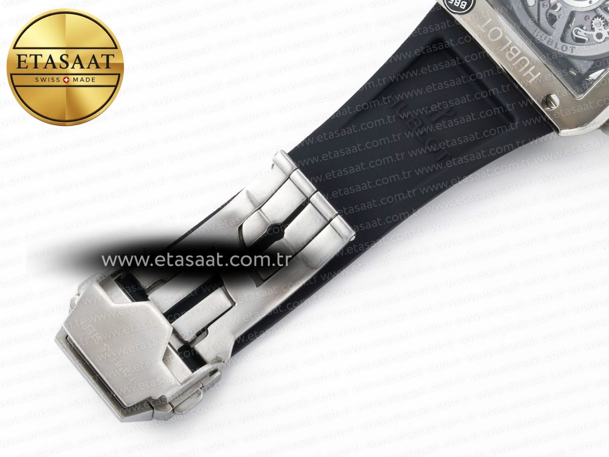 Hublot Square Bang Unico 42mm Titanium BBF 1:1 Best Edition Skeleton Dial on Black Rubber Strap A1280 - Görsel 28