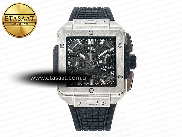 Hublot Square Bang Unico 42mm Titanyum Bbf İskelet A1280 Eta Saat - 1:1 Süper Klon Replika Saat