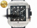 Hublot Square Bang Unico 42mm Titanium BBF 1:1 Best Edition Skeleton Dial on Black Rubber Strap A1280 - Görsel 4