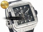Hublot Square Bang Unico 42mm Titanium BBF 1:1 Best Edition Skeleton Dial on Black Rubber Strap A1280 - Görsel 5