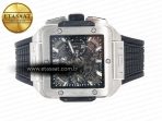 Hublot Square Bang Unico 42mm Titanium BBF 1:1 Best Edition Skeleton Dial on Black Rubber Strap A1280 - Görsel 9