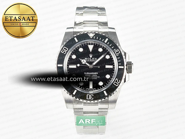Rolex Submariner 114060 No Date Siyah ARF Bilezik SH3130 Eta Saat - 1:1 Süper Klon Replika Saat