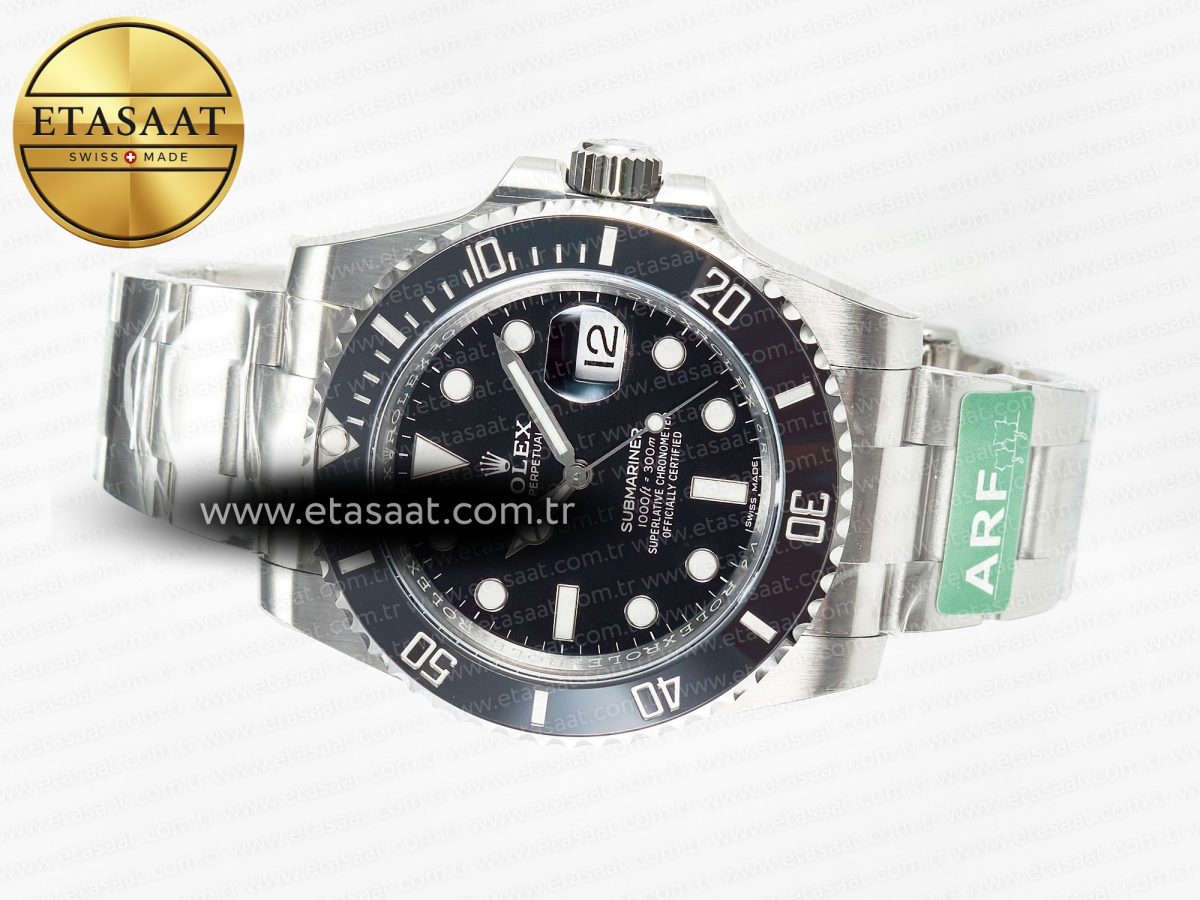 Rolex Submariner 116610 LN Black 904L Steel ARF 1:1 Best Edition on SS Bracelet SH3135 - Görsel 9