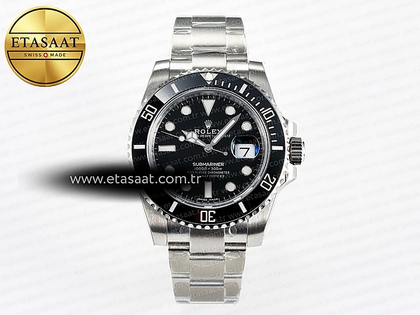 Rolex Submariner 116610 LN Siyah Seramik VSF VS3135 Eta Saat - 1:1 Süper Klon Replika Saat