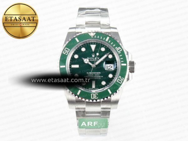Rolex Submariner 116610 LV Yeşil ARF Bilezik SH3135 Eta Saat - 1:1 Süper Klon Replika Saat