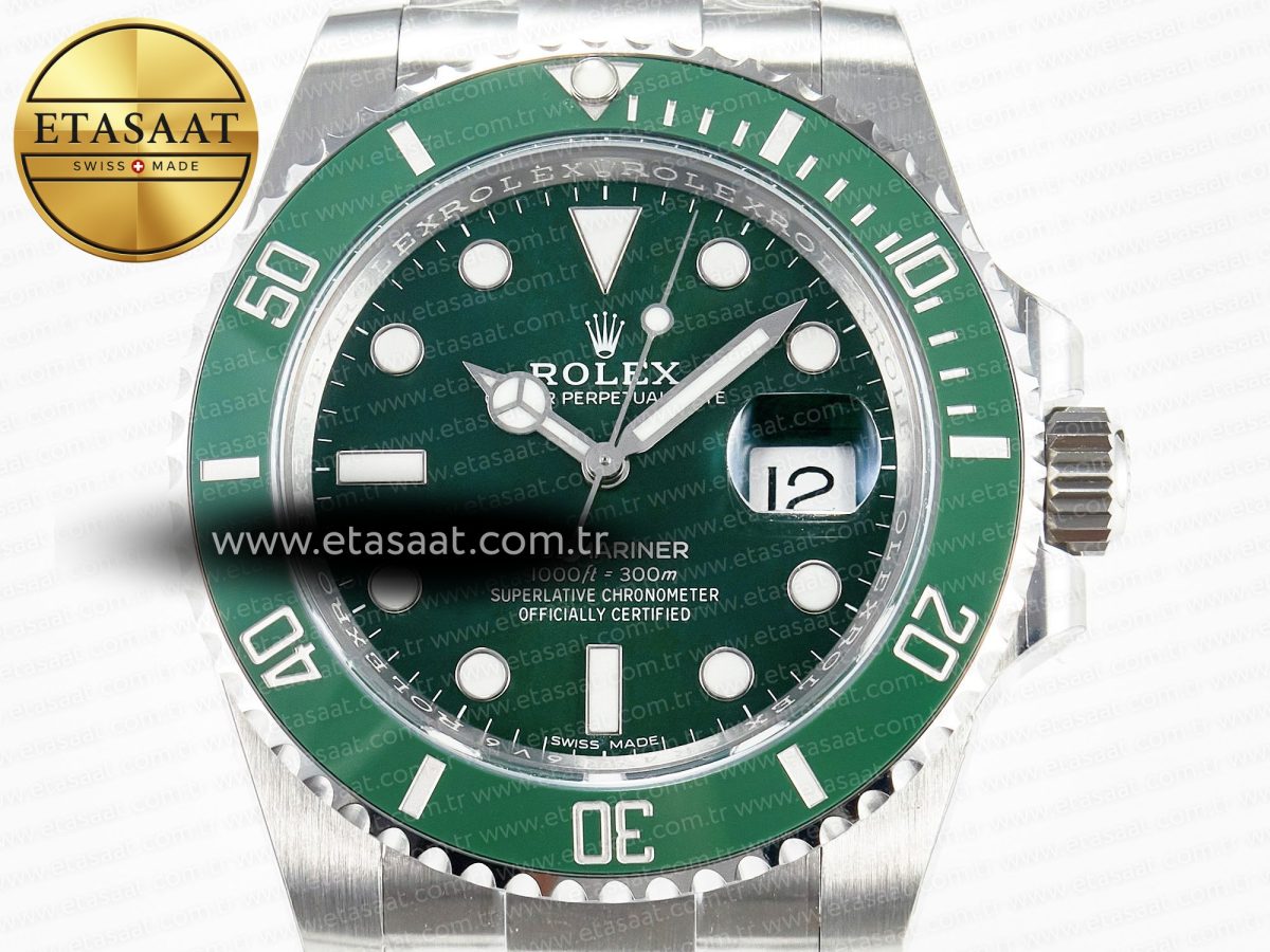 Rolex Submariner 116610 LV Green 904L Steel ARF 1:1 Best Edition on SS Bracelet SH3135 - Görsel 4