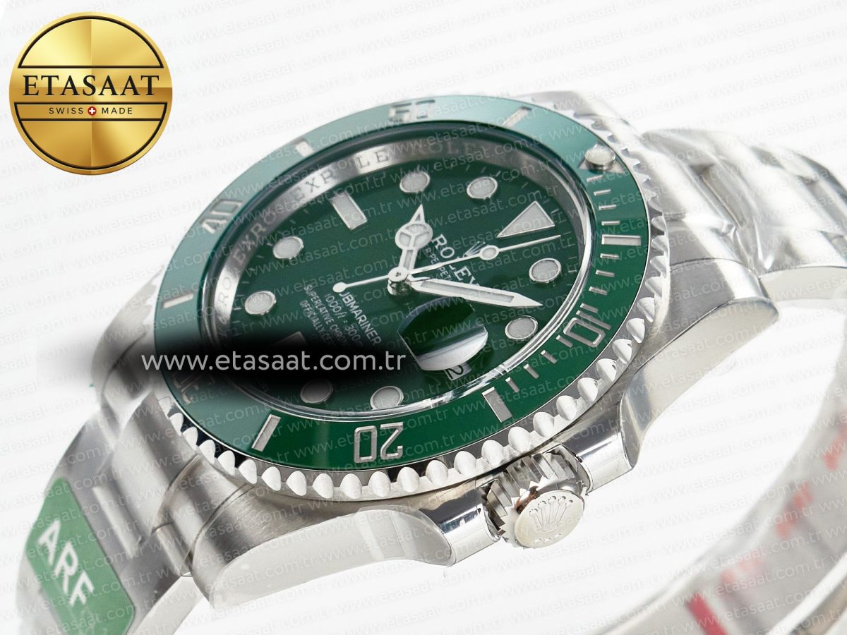 Rolex Submariner 116610 LV Green 904L Steel ARF 1:1 Best Edition on SS Bracelet SH3135 - Görsel 6