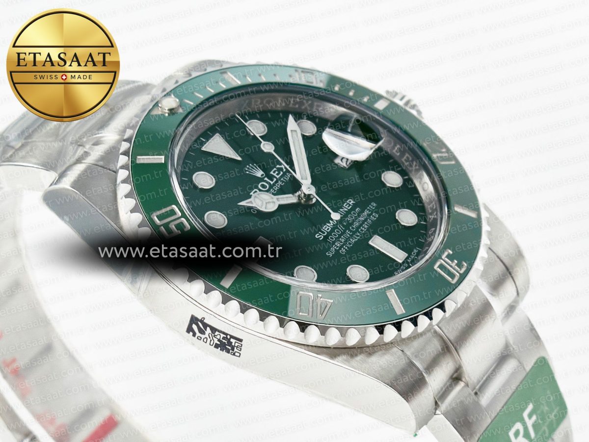 Rolex Submariner 116610 LV Green 904L Steel ARF 1:1 Best Edition on SS Bracelet SH3135 - Görsel 7
