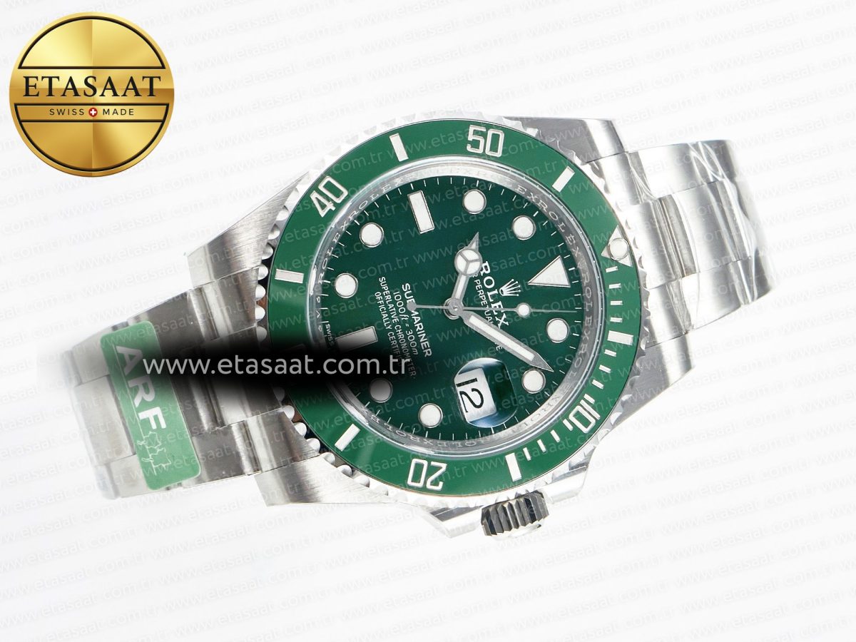 Rolex Submariner 116610 LV Green 904L Steel ARF 1:1 Best Edition on SS Bracelet SH3135 - Görsel 8