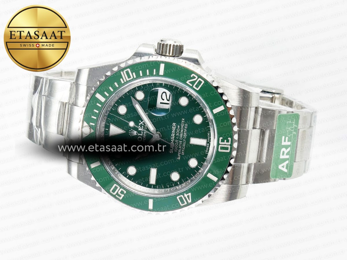 Rolex Submariner 116610 LV Green 904L Steel ARF 1:1 Best Edition on SS Bracelet SH3135 - Görsel 9