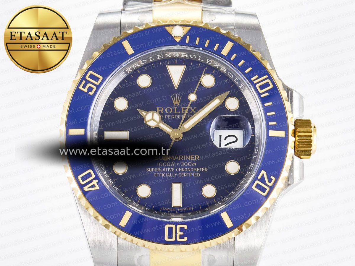 Rolex Submariner 116613 LB Blue Ceramic ARF 1:1 Best Edition 904L SS Case and Bracelet SH3135 - Görsel 4