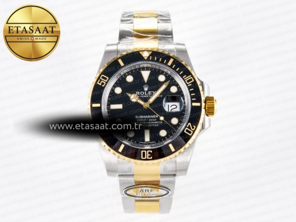 Rolex Submariner 116613 LN Siyah Seramik ARF SH3135 Eta Saat - 1:1 Süper Klon Replika Saat